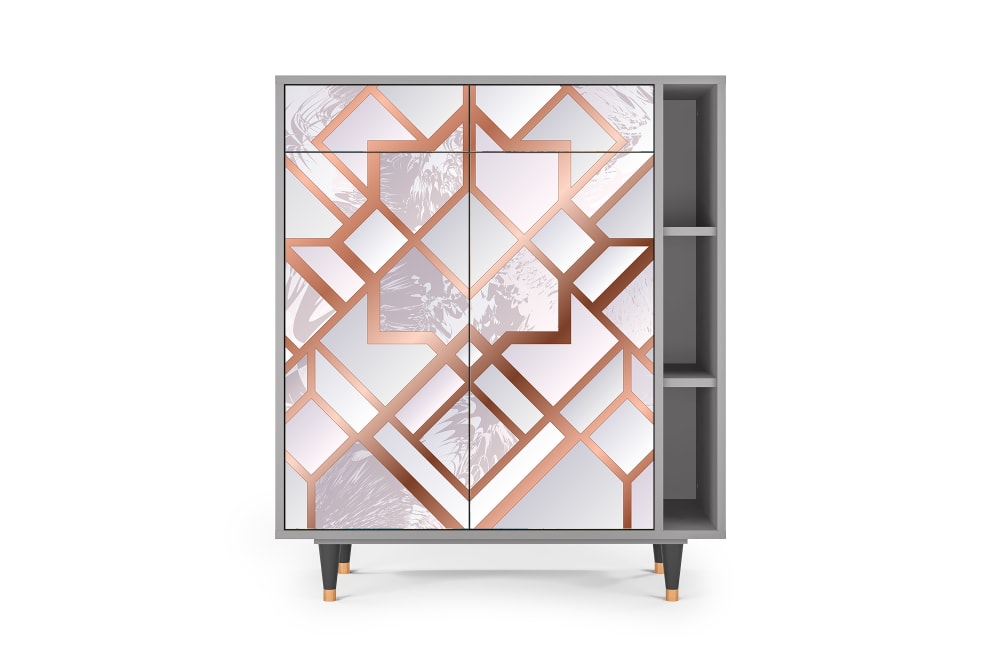 Buffet  rose clair 2 tiroirs et 2 portes L 94 cm