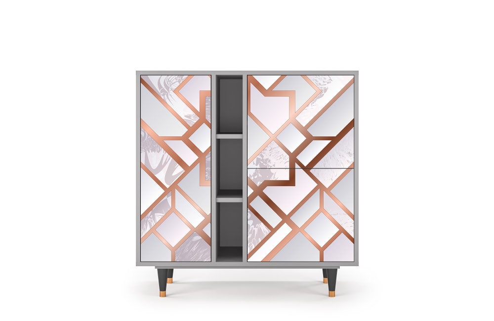 Buffet  rose clair 3 portes L 94 cm