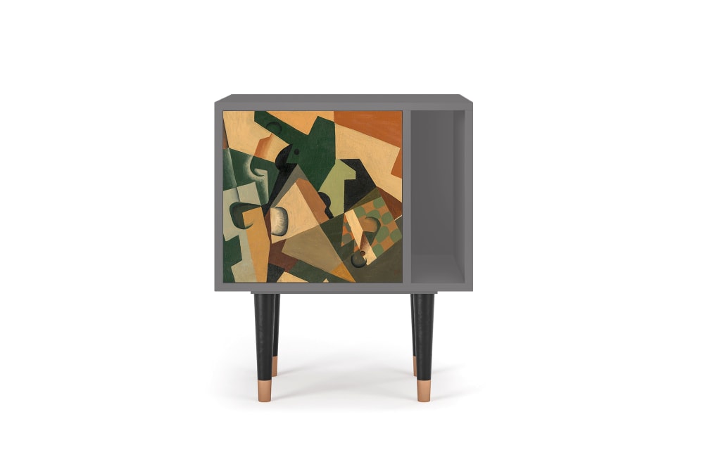 Table de chevet multicolore 1 porte L 58 cm