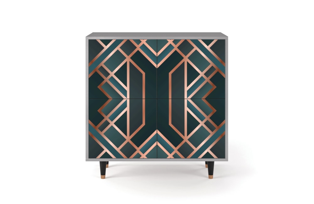 Buffet  bleu-vert 4 portes L 94 cm