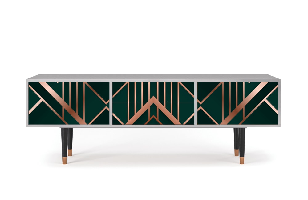 Meuble TV  vert 2 tiroirs et 2 portes L 170 cm