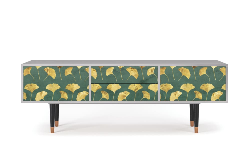 Meuble TV  vert et jaune 2 tiroirs et 2 portes L 170 cm