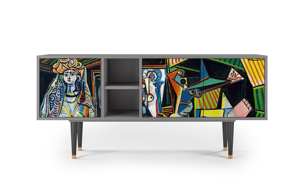 Meuble TV  multicolore 3 tiroirs L 150 cm