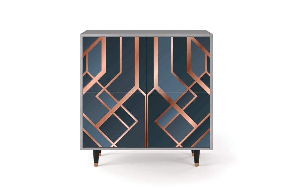 Buffet  bleu-vert 4 portes L 94 cm