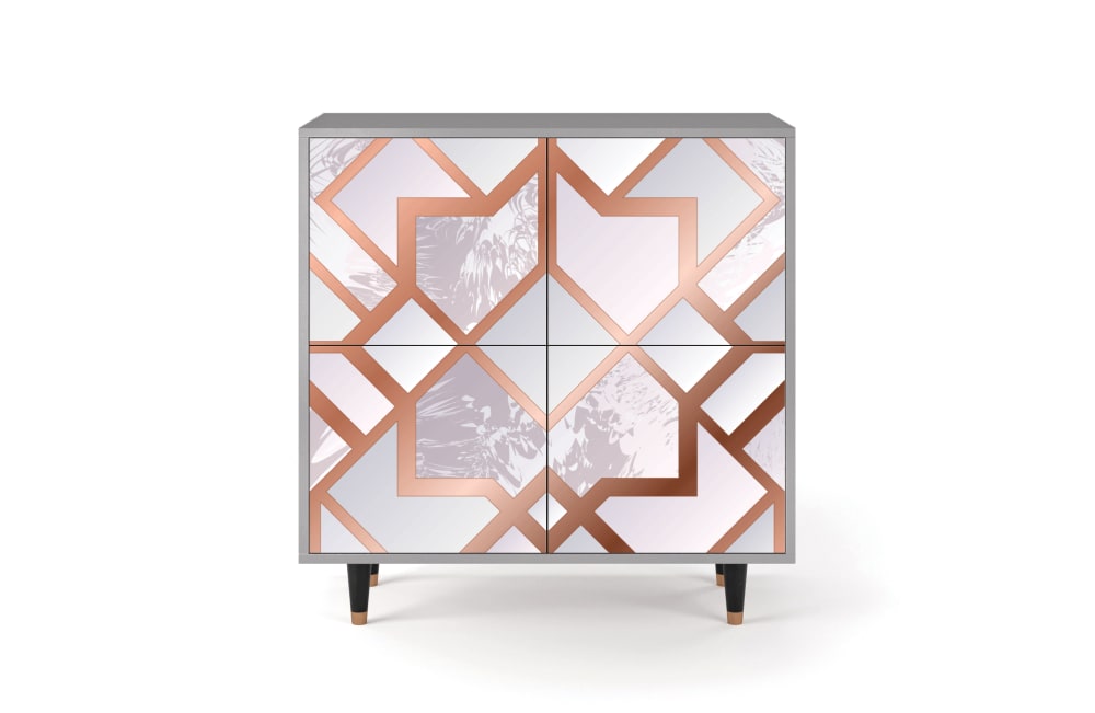 Buffet  rose clair 4 portes L 94 cm