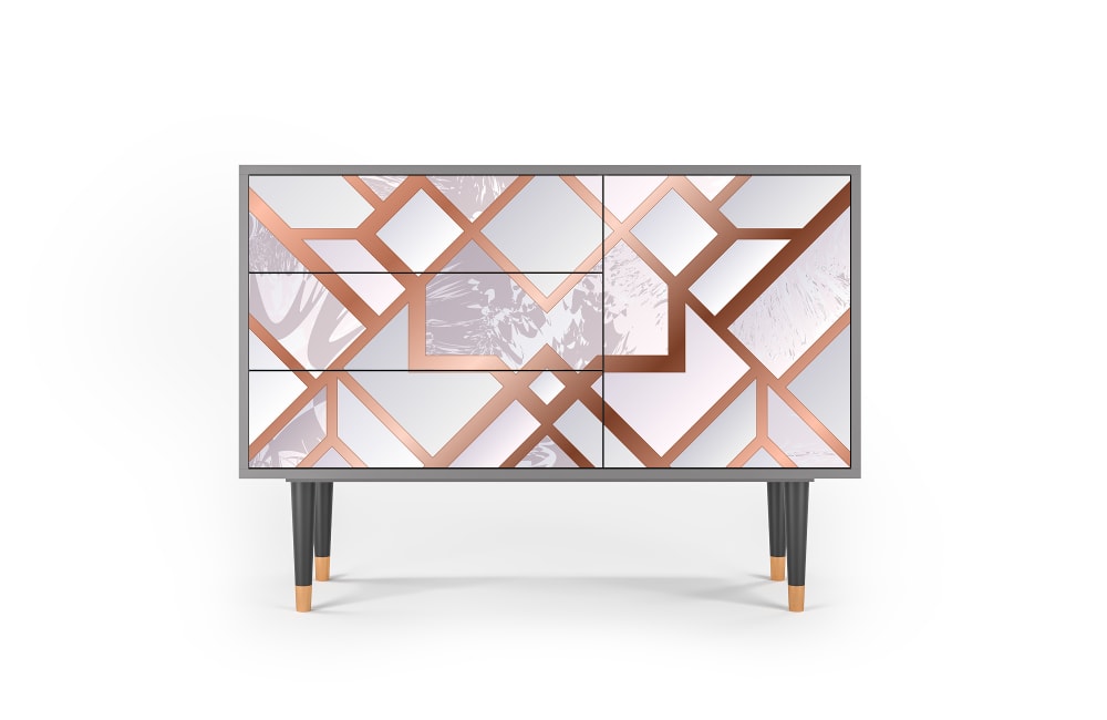 Buffet  rose clair 3 tiroirs et 1 porte L 115 cm