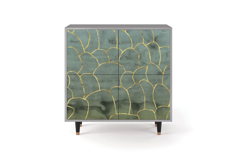 Buffet  bleu-vert 4 portes L 94 cm