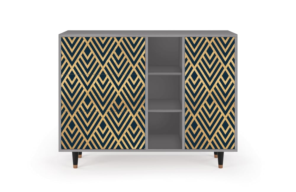 Buffet  bleu 3 tiroirs et 1 porte L 125 cm