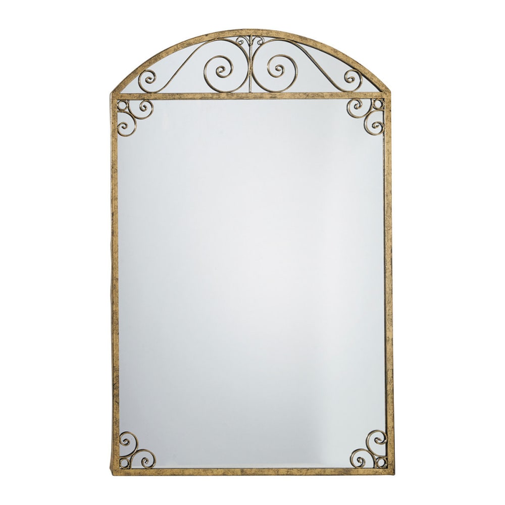 Miroir arche en métal doré