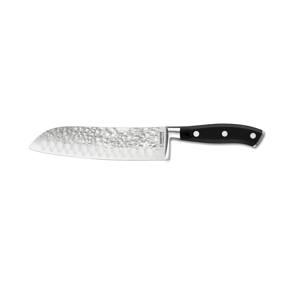 Couteau santoku 18 cm martelé avec protection de lame - Maisons du Monde