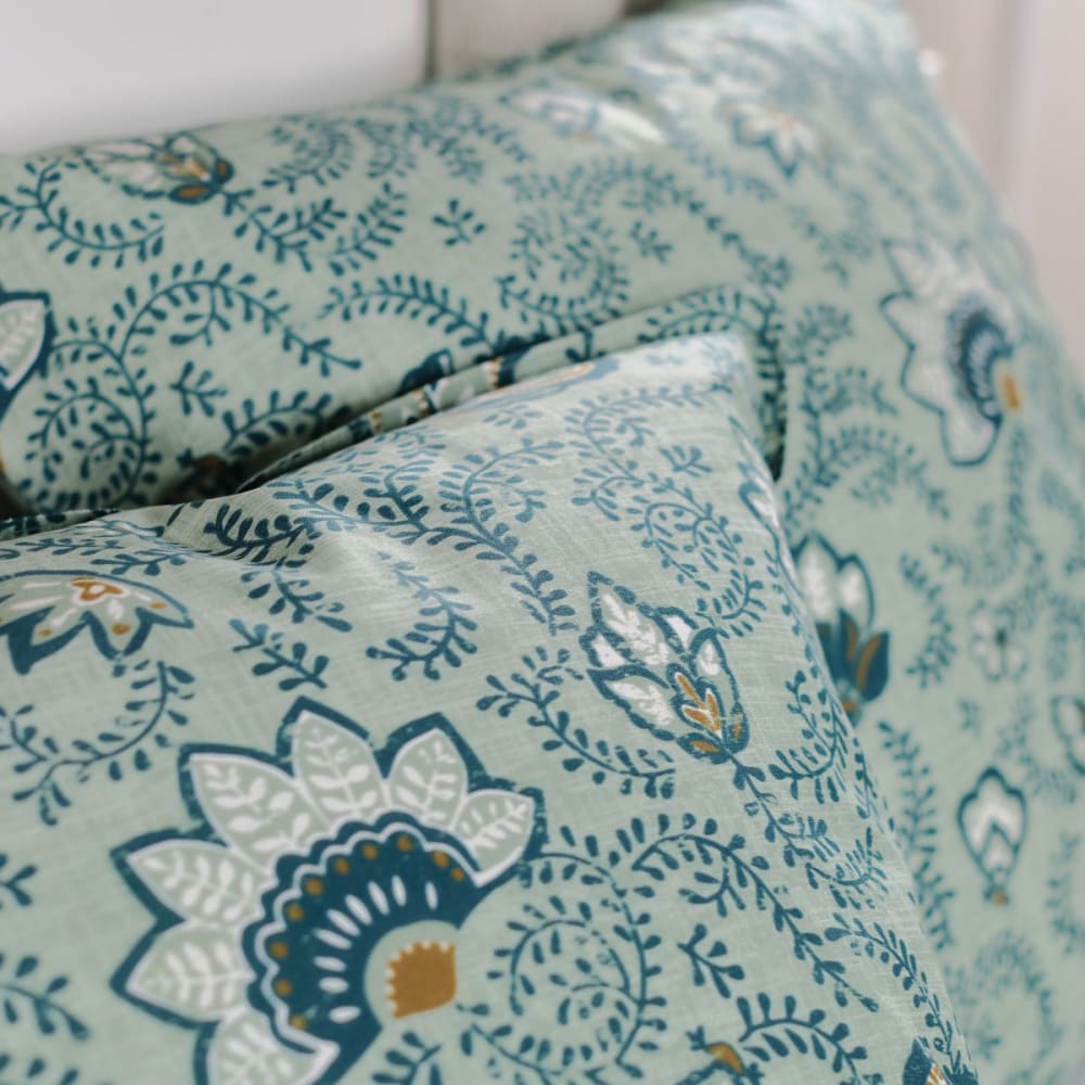 Parure de lit imprimé floral coton 240x220cm vert - Maisons du Monde