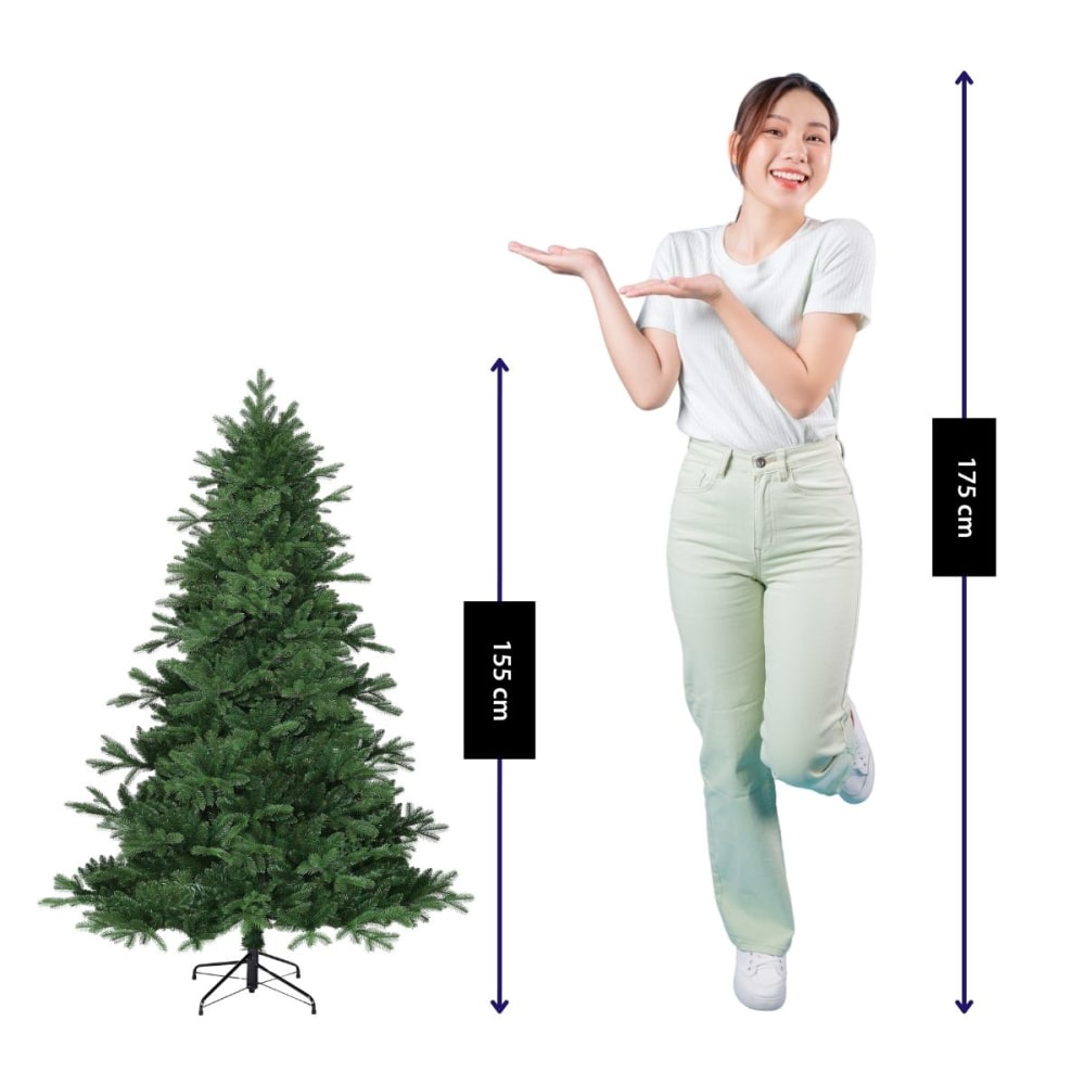 Künstlicher Weihnachtsbaum Brampton Grün Eisen H155xB107xL107cm -