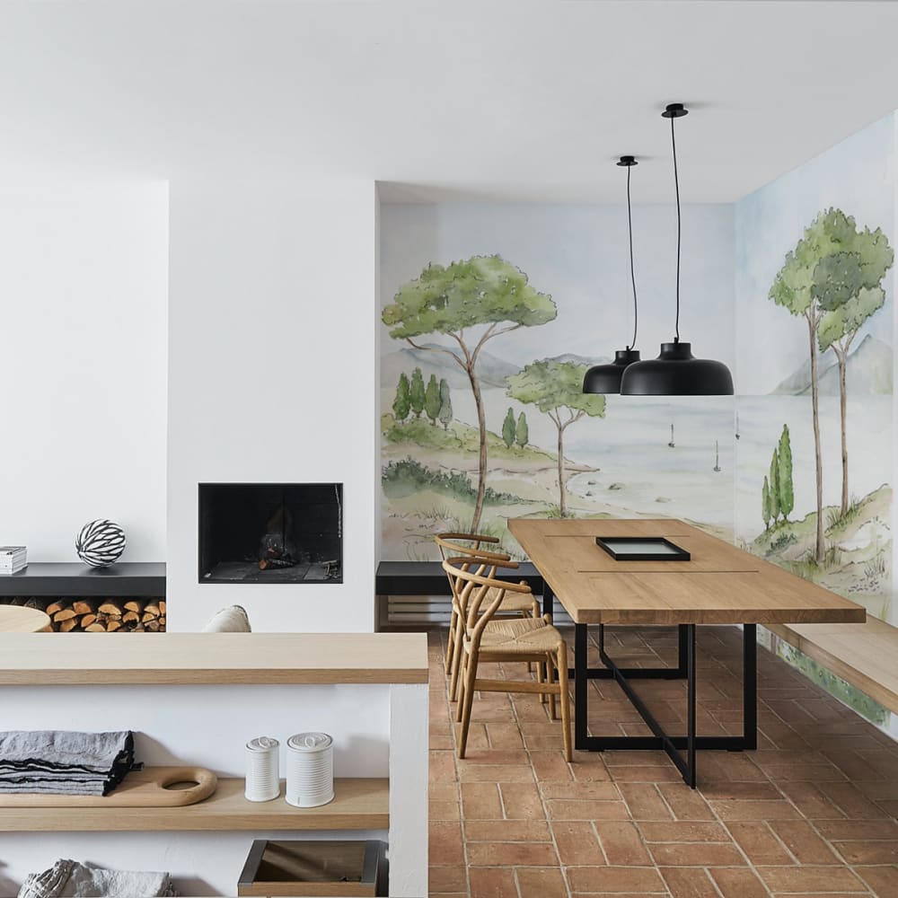 Acte Deco Panorama-Vliestapete Riviera-Landschaft, Farben 375 x 250cm style seaside Mehrfarbig Öko-Tex Zertifikat Papier