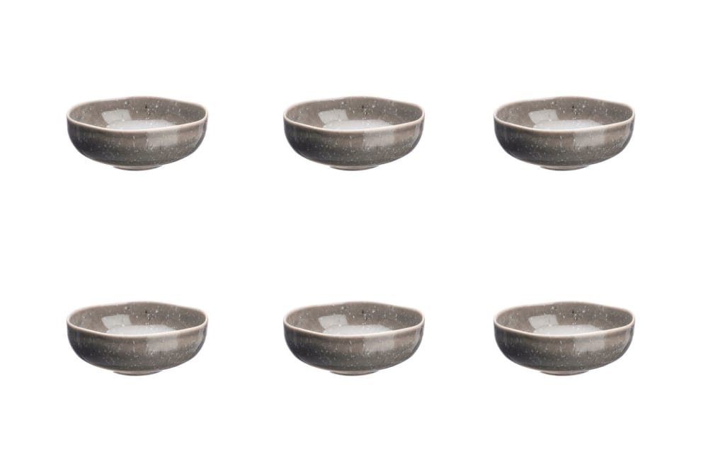 Lot de 6 petits bols en grès gris d11.5