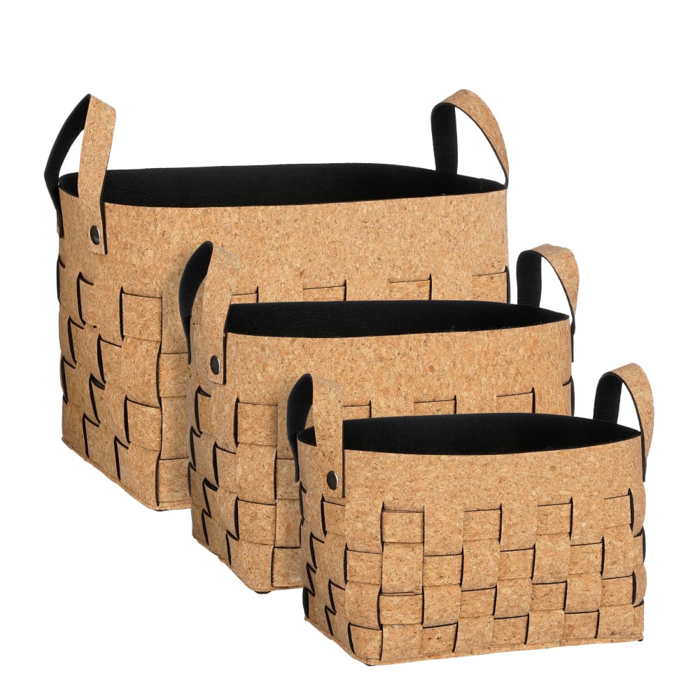 juego de cestas de almacenamiento  marron  h30xb30xl40cm