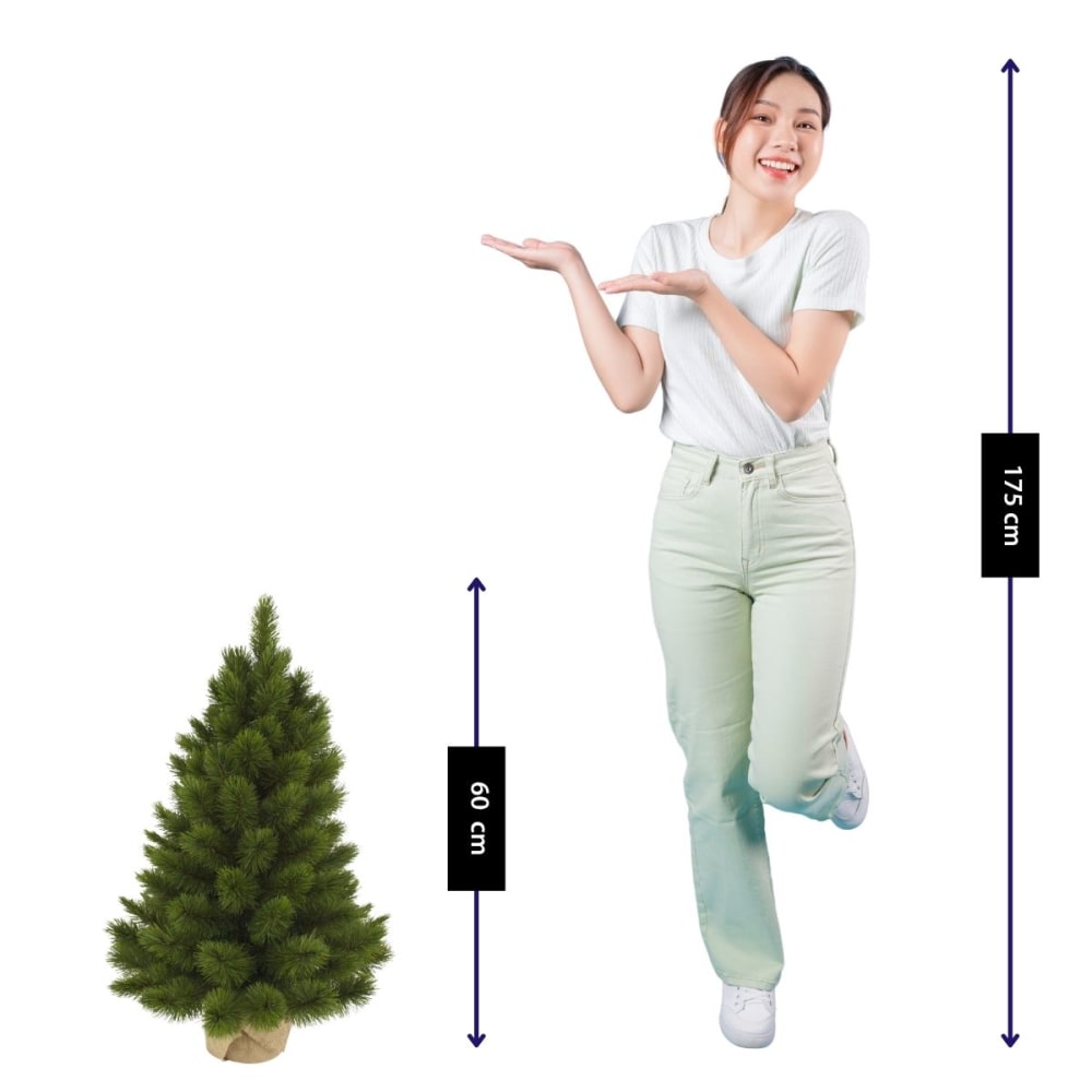 Sapin de noël artificiel vert plastique h60xl43xl43cm - Maisons du Monde