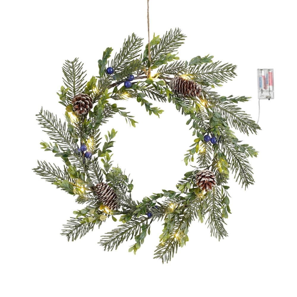House of Seasons Couronne vert plastique h7xl42xl42cm style classique chic - Pvc - Poly Chlorure De Vinyle