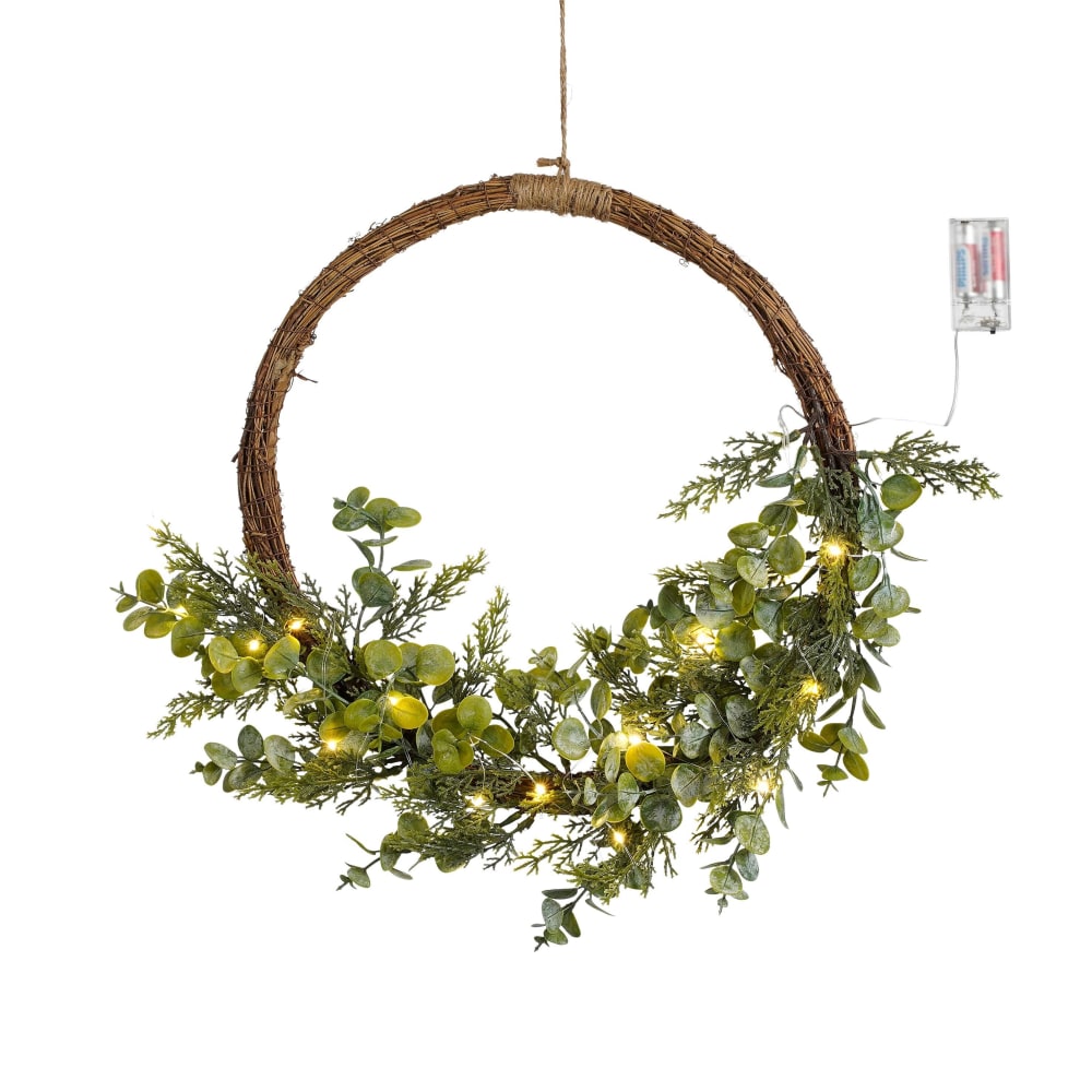 Corona navideña LED Verde H7xB45xL45cm