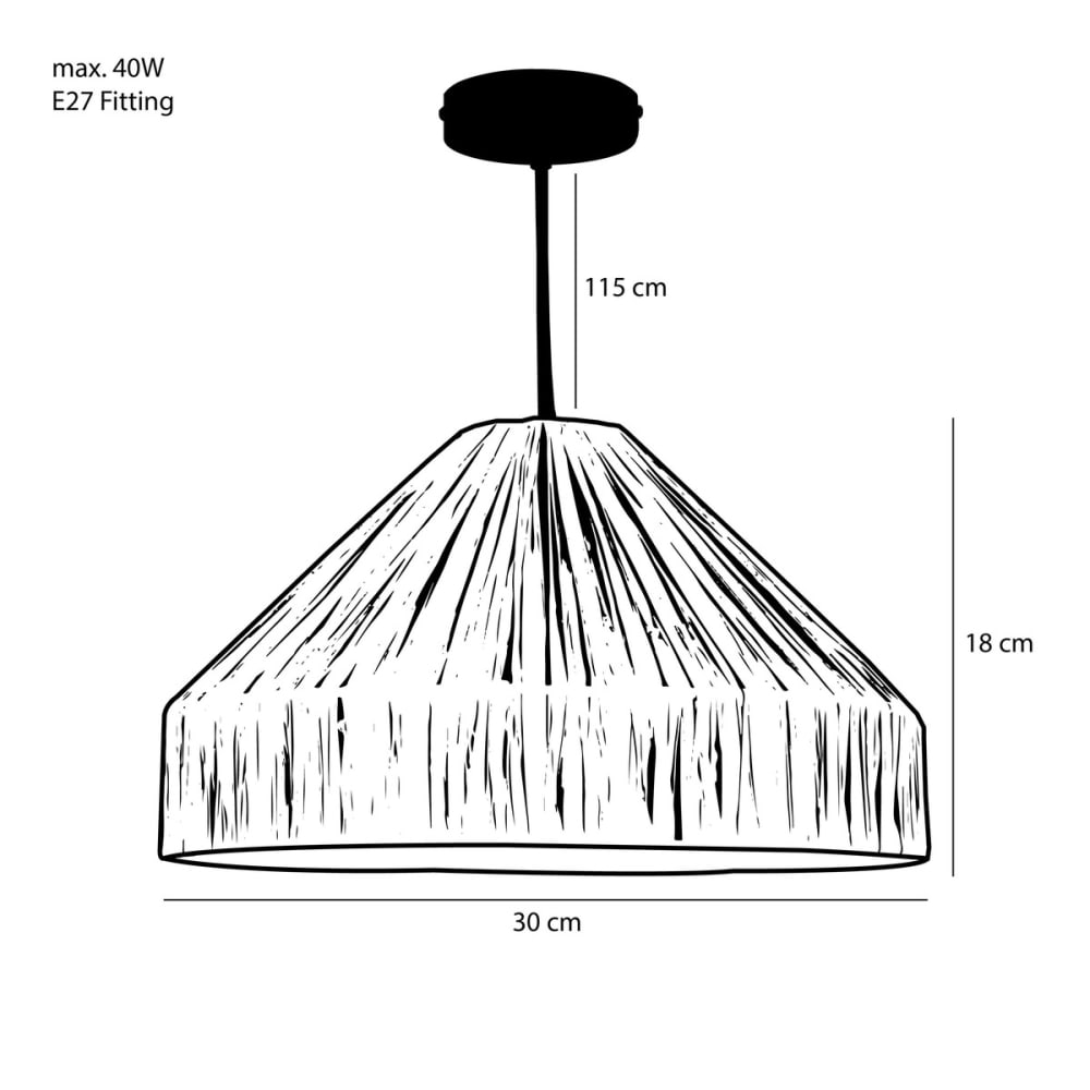 Suspension marron clair fer h18xl30xl30cm — vue 3