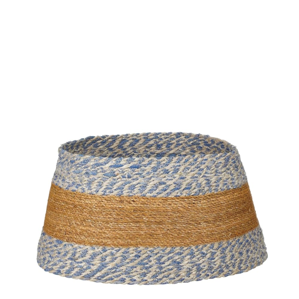 House of Seasons Jupe de sapin de noël bleu algue h26xl50xl50cm style classique chic - Jonc De Mer
