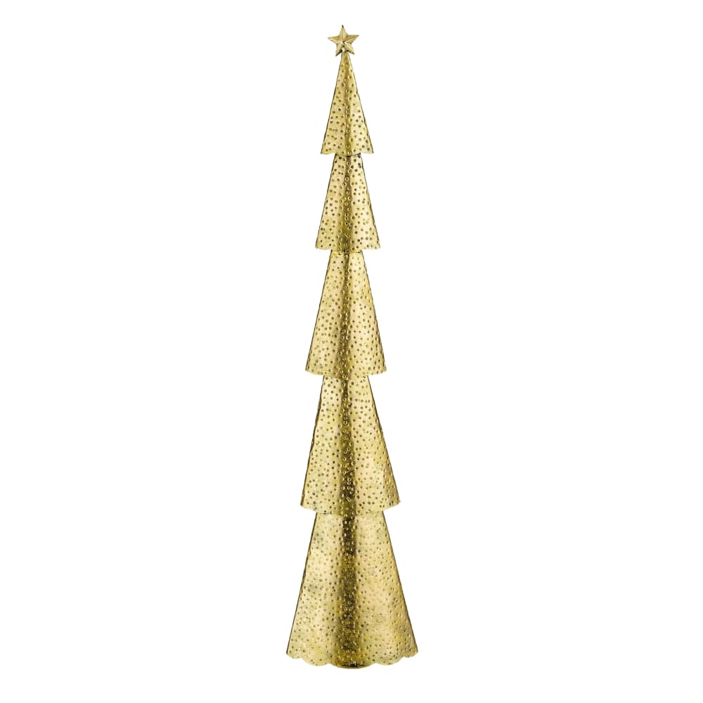 Árbol de navidad artificial de metal dorado alt. 89,5