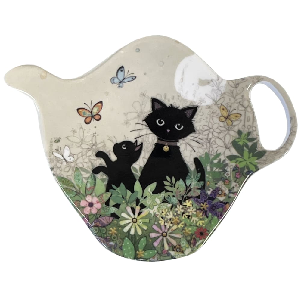 Soucoupe pour sachet de thé chatons dans le jardin
