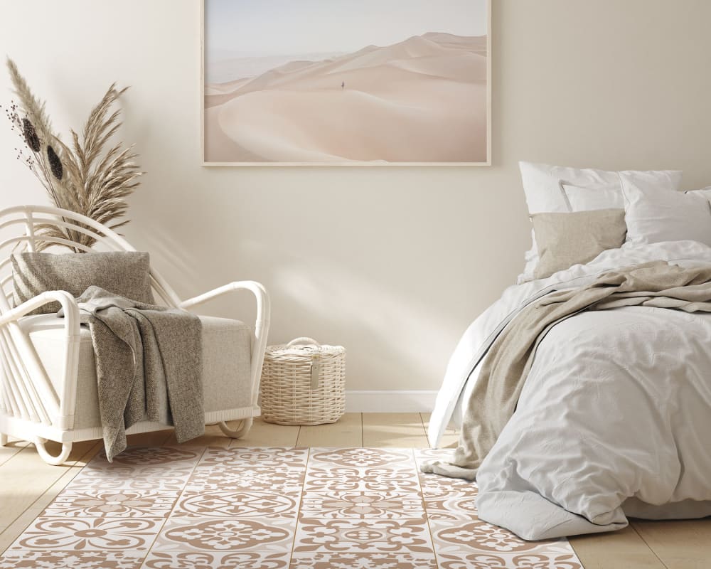 Tapis vinyle carreaux ciments triana brun 140x200cm — vue 4