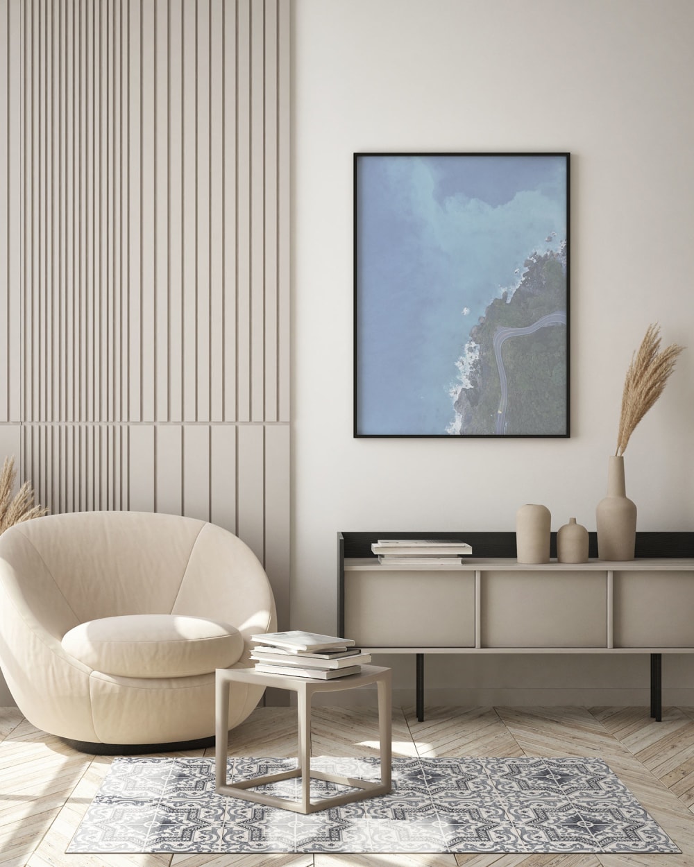 Tapis vinyle carreaux ciments tolédo gris 120x160cm — vue 4