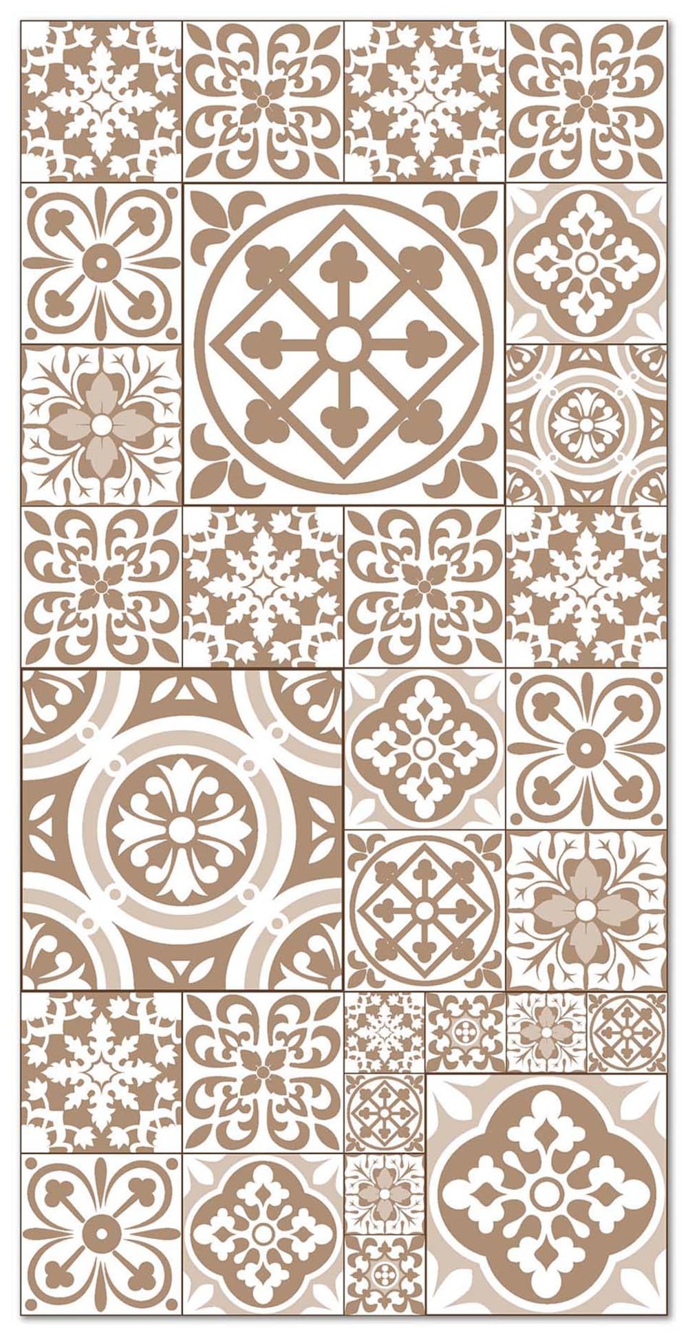 Tapis vinyle carreaux ciments talavera brun 160x230cm
