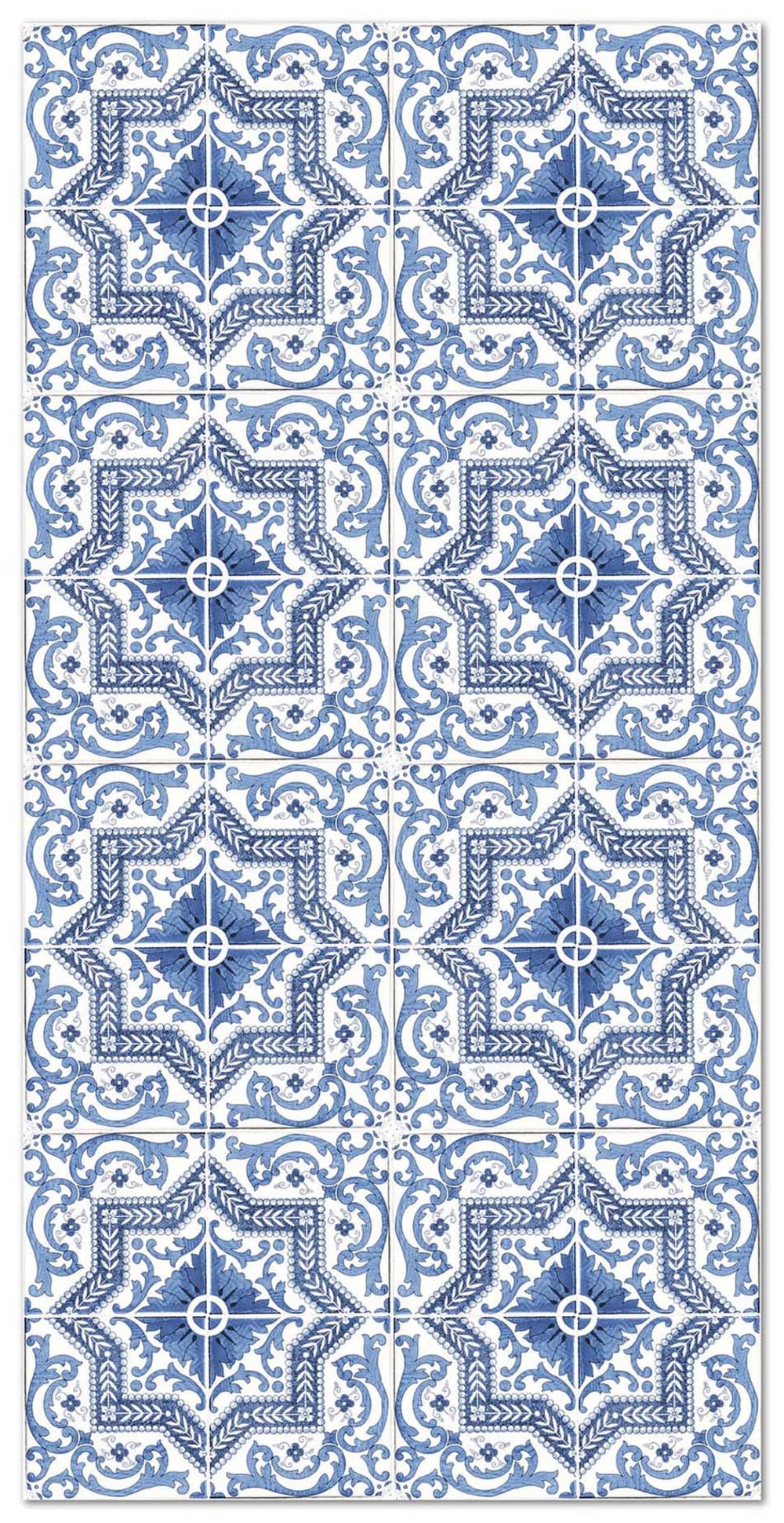 Tapis vinyle carreaux ciments tolédo bleu 80x300cm