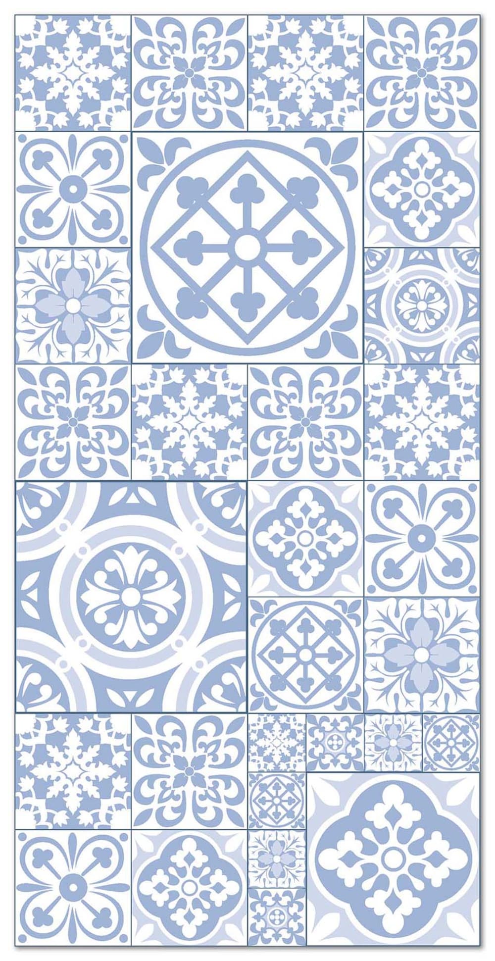 Tapis vinyle carreaux ciments talavera bleu 60x200cm