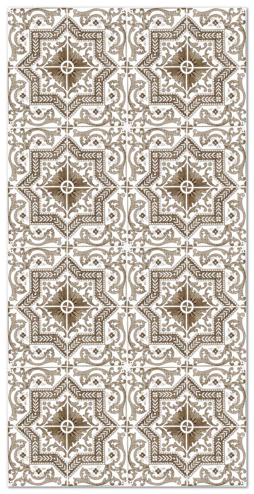 Tapis vinyle carreaux ciments tolédo brun 80x250cm