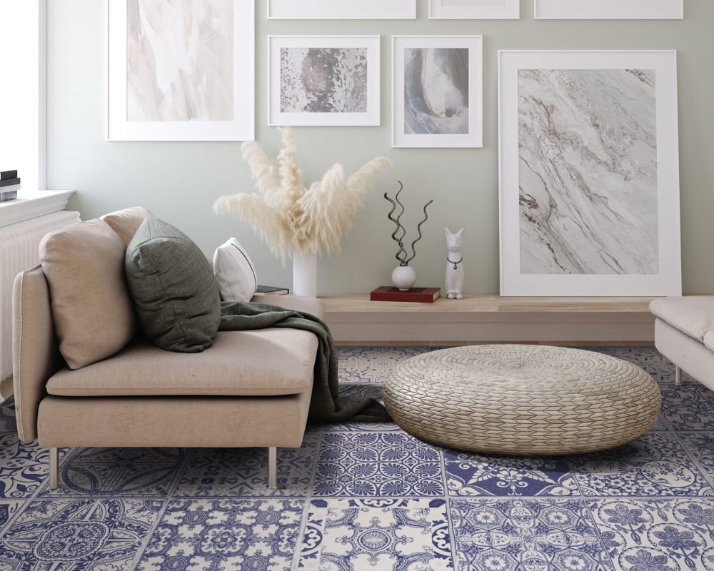 Tapis vinyle carreaux ciments jaen bleu 80x300cm — vue 4