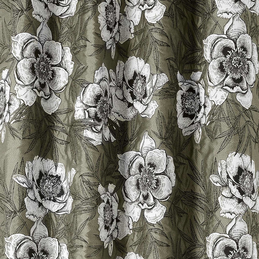Rideau d'ameublement aux impressions florales jacquard olive 260 x 140 — vue 4