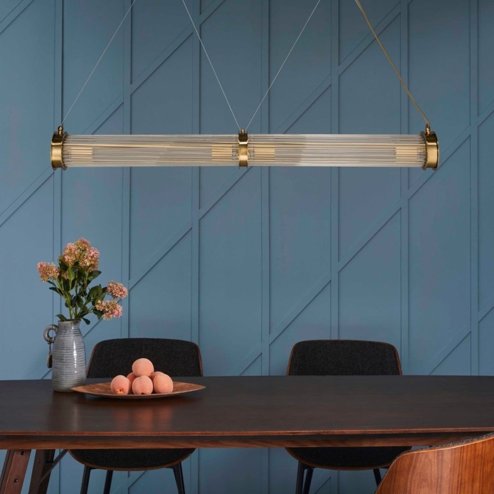 Suspension tube double verre métal laiton