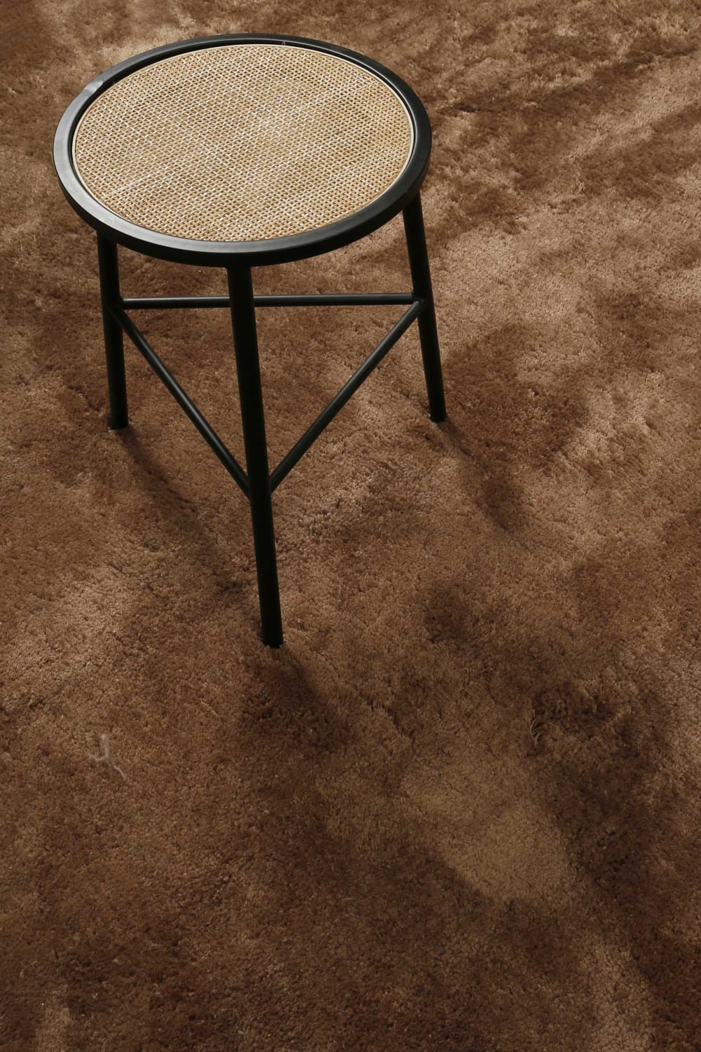 Tapis à poils longs, doux et moelleux, taupe marron 110x170 — vue 3