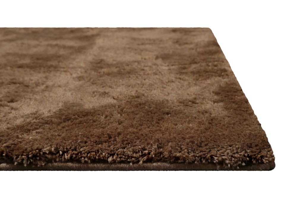 Tapis à poils longs, doux et moelleux, taupe marron 110x170 — vue 4