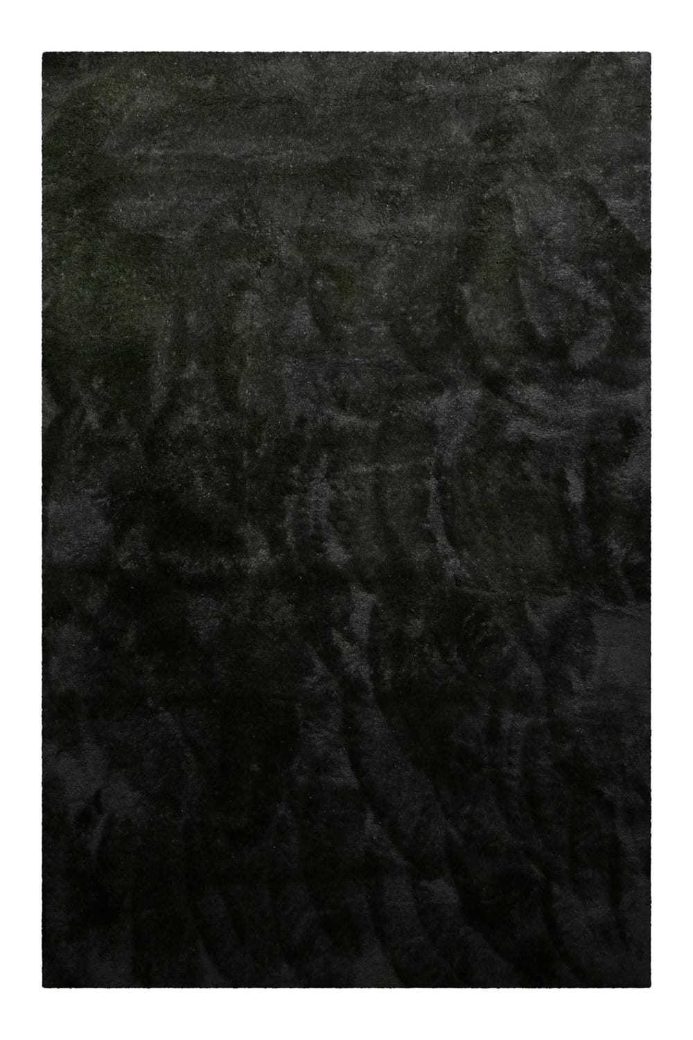 Homie Living Tapis à poils longs, doux et moelleux, noir 140x200 style contemporain - Pvc - Poly Chlorure De Vinyle
