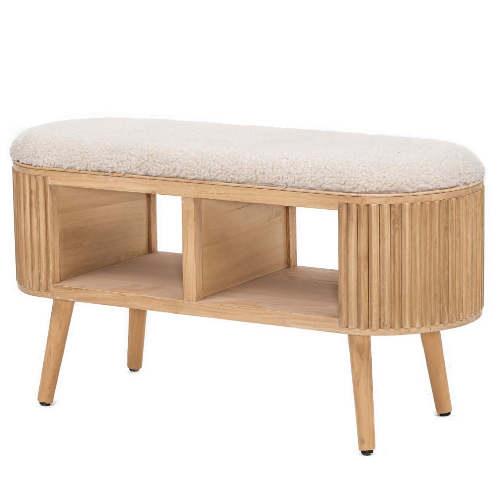 banc avec rangement en - pin