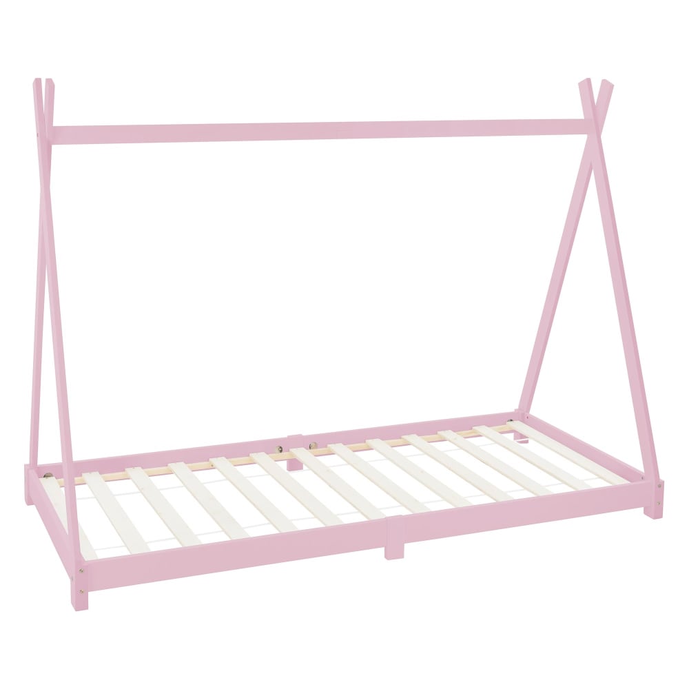 Lit enfant tipi au sol - bois rose