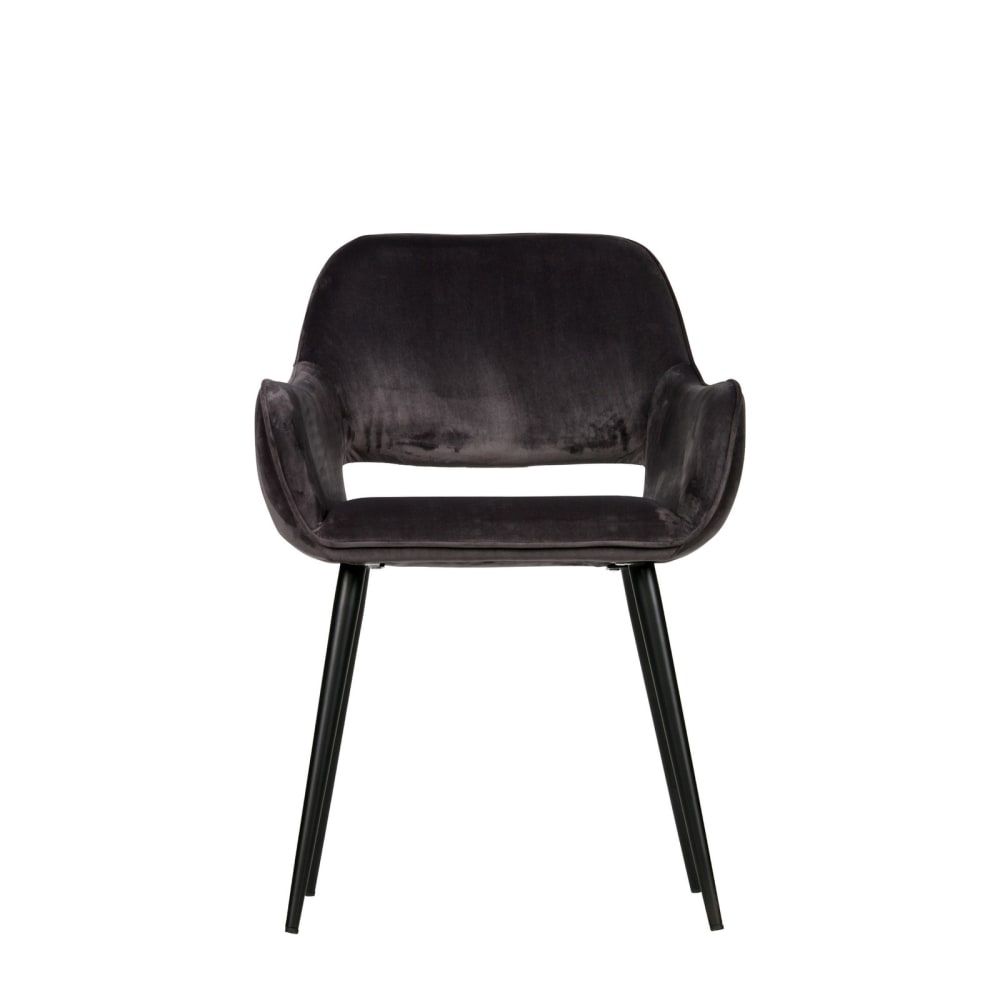 WOOOD Chaise en velour gris style contemporain Gris Velours - 60x80x57cm