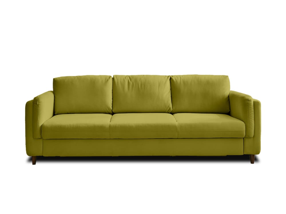 Canapé droit convertible - velours olive