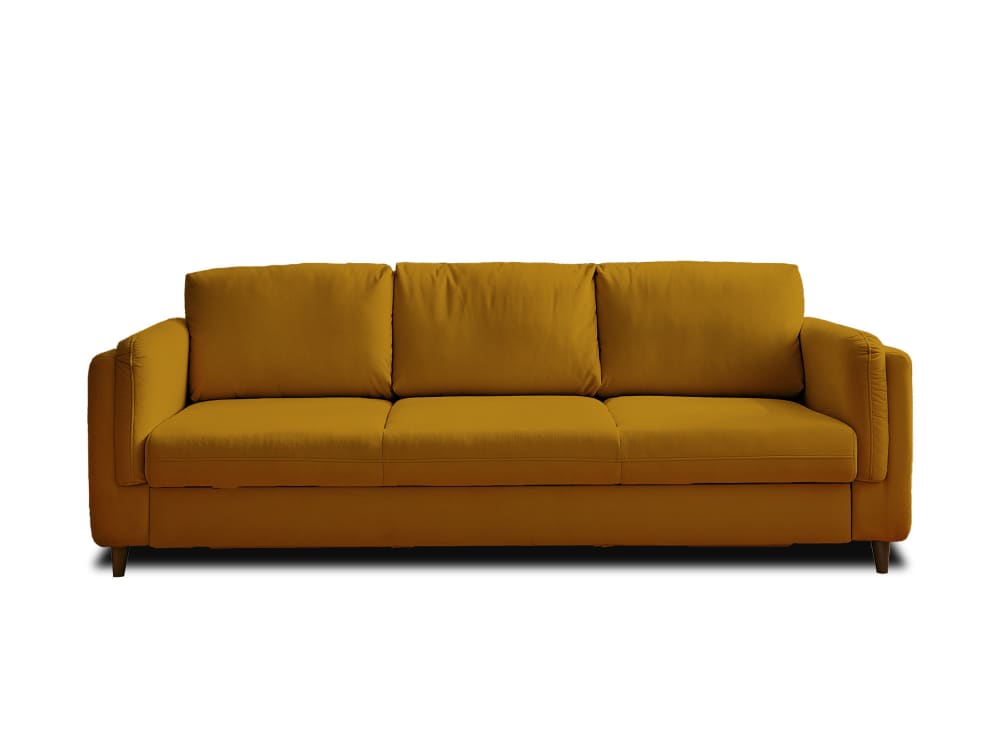 Canapé droit convertible - jaune