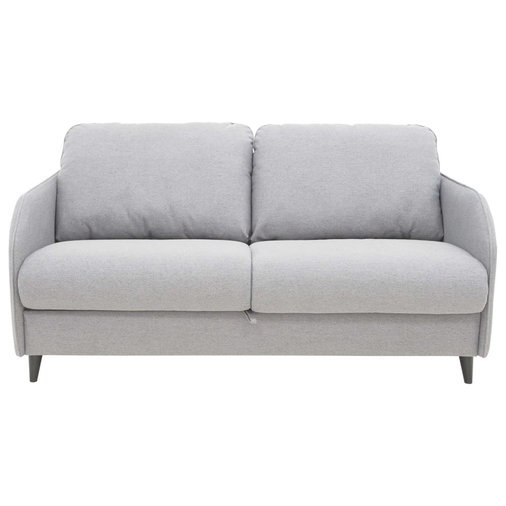 Canapé droit convertible 3 places en tissu gris