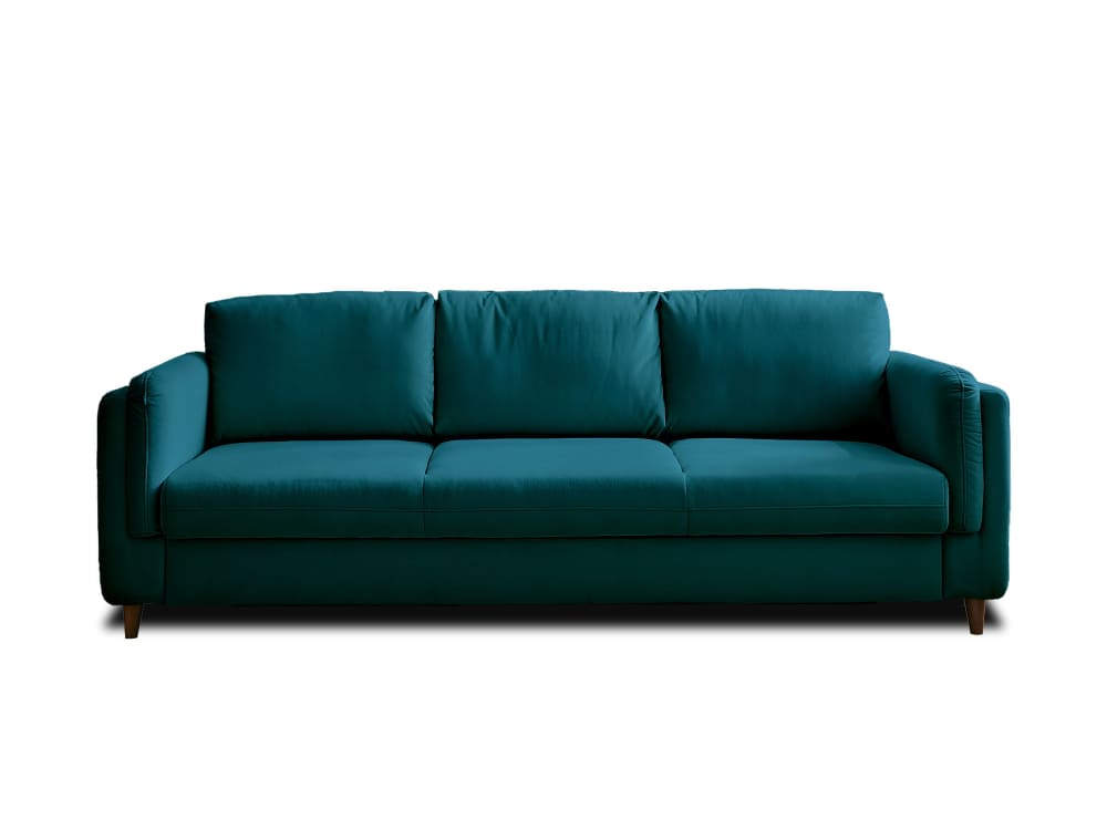 Canapé droit convertible - bleu canard