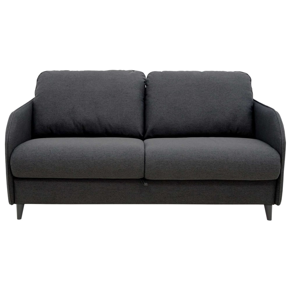 Canapé droit convertible 3 places en tissu gris anthracite