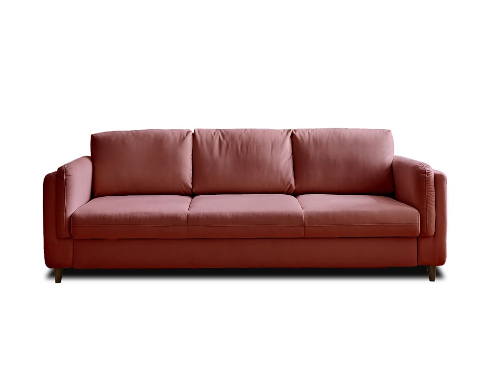 Canapé droit convertible - velours rose