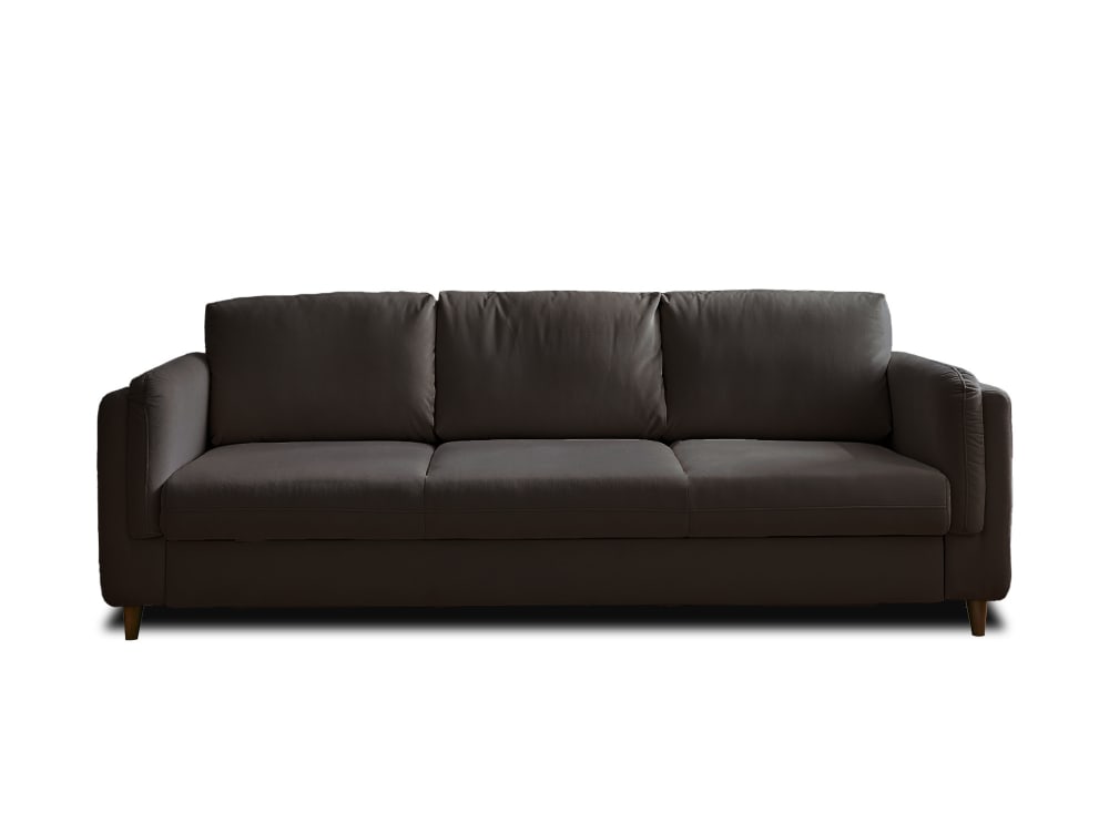 Canapé droit convertible - velours gris