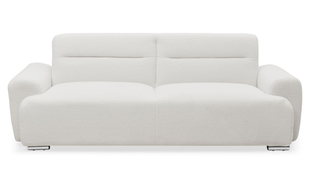 Canapé-lit clic-clac 3 places confort tissu bouclette crème