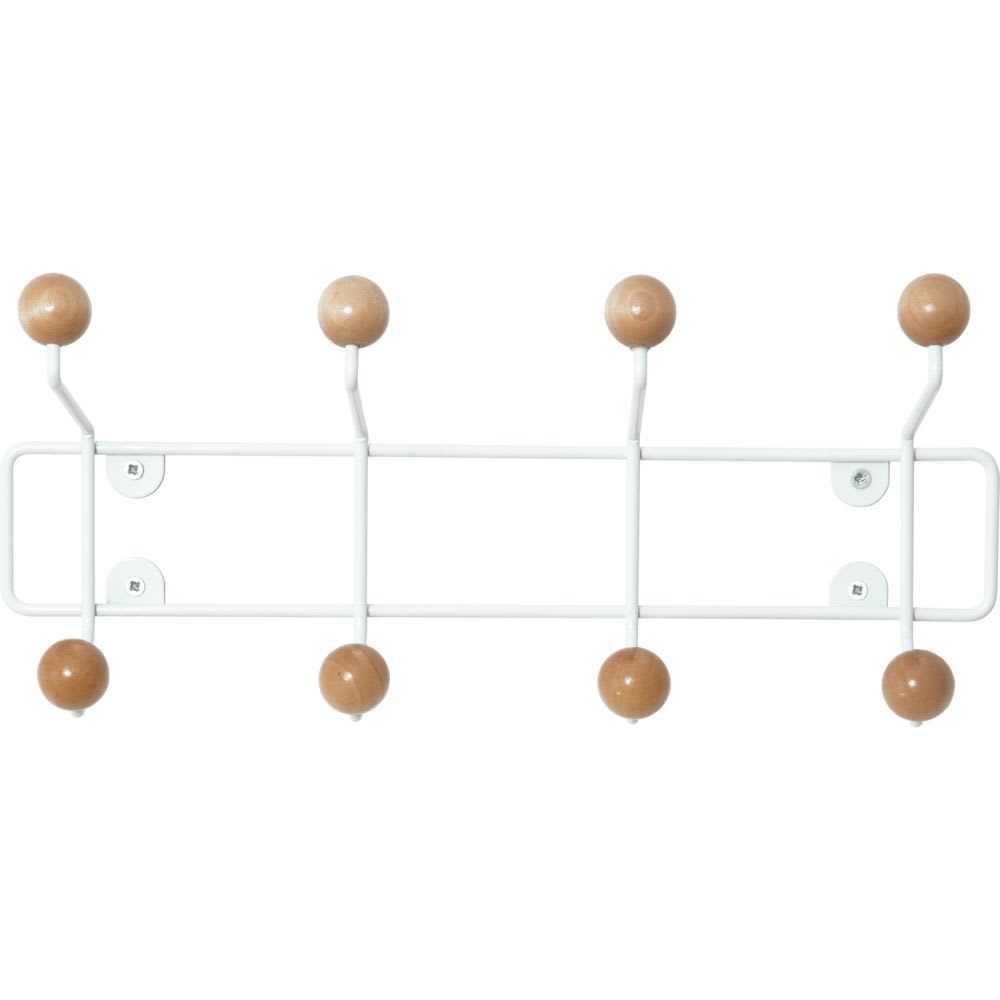 Patère 8 crochets en bois saturnus blanc et bois clair — vue 4